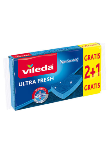 Spugna Abrasiva Vileda 2+1 Ultrafresh Antigraffio Blu 