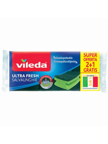 Spugna Abrasiva Vileda 2+1 Ultrafresh Salvaunghie 