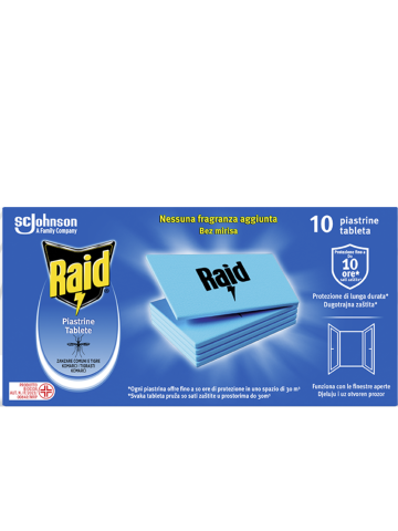 Piastrine Antizanzanzare Raid 10 Pezzi
