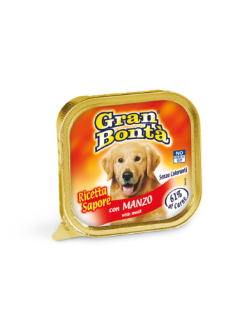 Carne Cane Gran Bonta' 150G Vaschetta Con Manzo
