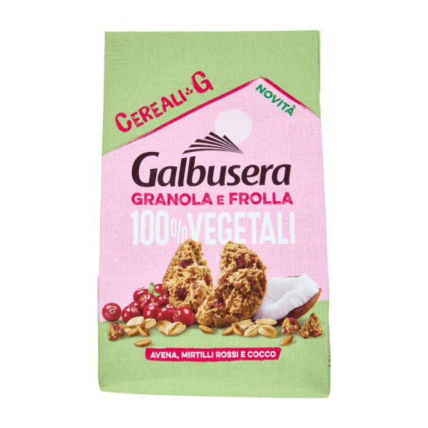 Biscotti Galbusera Cerealig 2800 100% Vegetali Mirtilli Rossi E Cocco