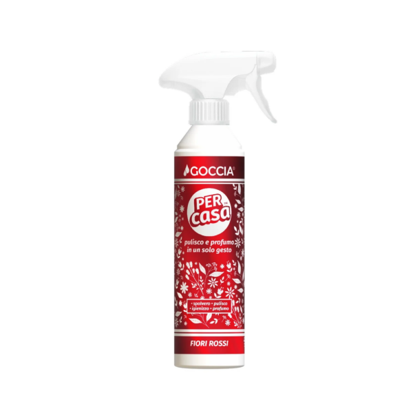 Pulitore Multiuso Spray - Per Casa - Goccia - Fiori Rossi - 500ml