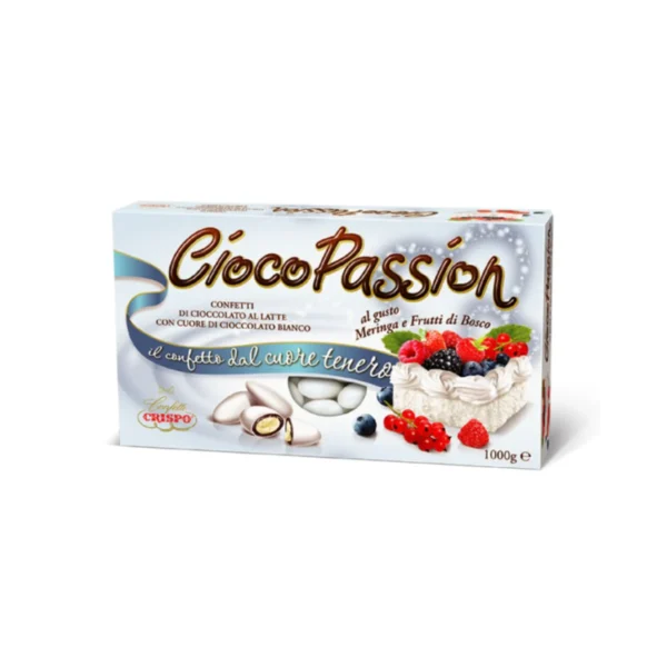 Confetti Crispo 1Kg Ciocopassion Meringa e Frutti di Bosco Bianchi